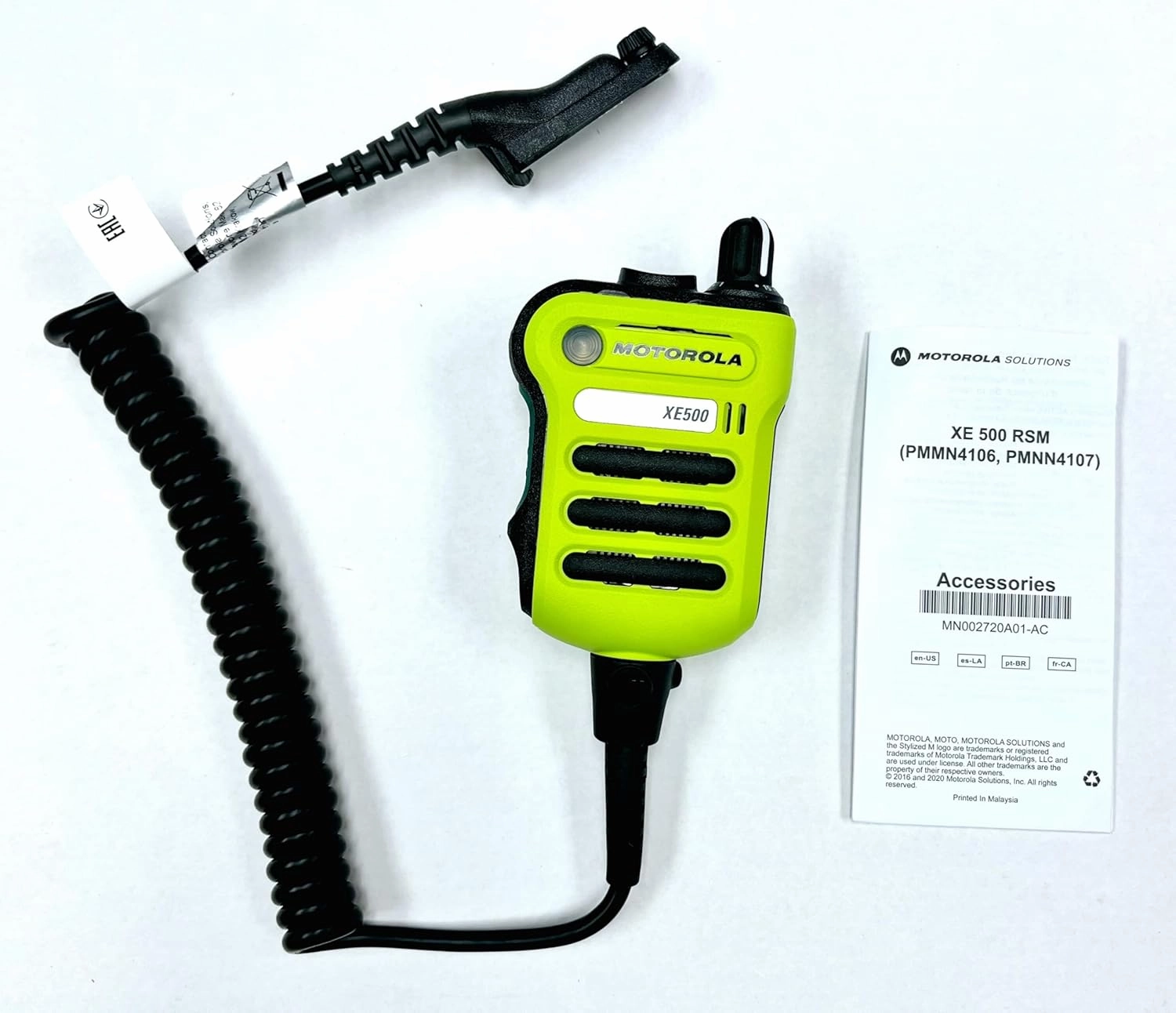 Motorola Solutions PMMN4106D, PMMN4106 APX XE500 Remote Speaker Mic, Five Integrated Microphones, Adaptive Audio Engine, IP68 Rating, and Extreme Heat Resistant Temp Cable