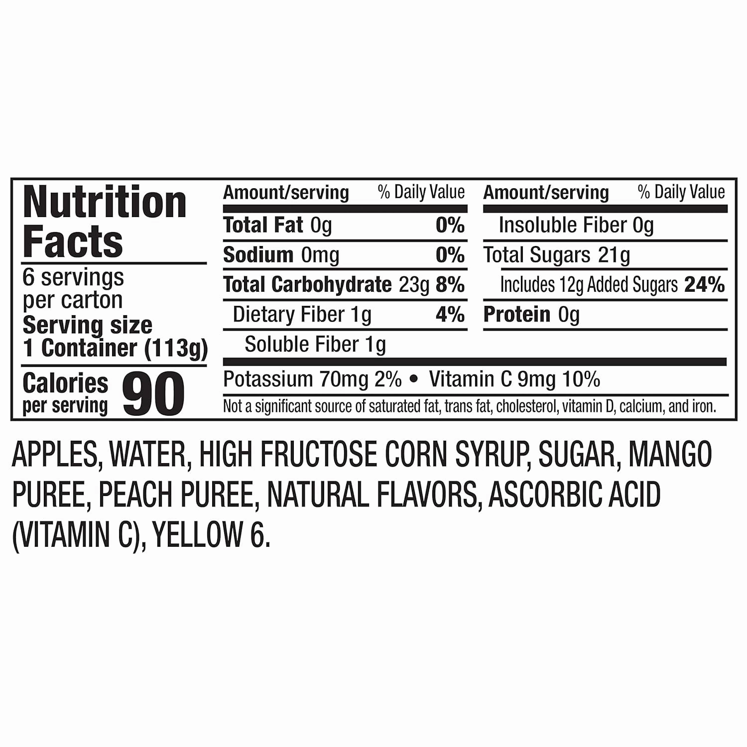 Mott's Mango Peach Applesauce, 4 Oz Cups, 72 Count (12 Packs Of 6), No Artificial Flavors, Good Source Of Vitamin C, Nutritious Option For The Whole Family