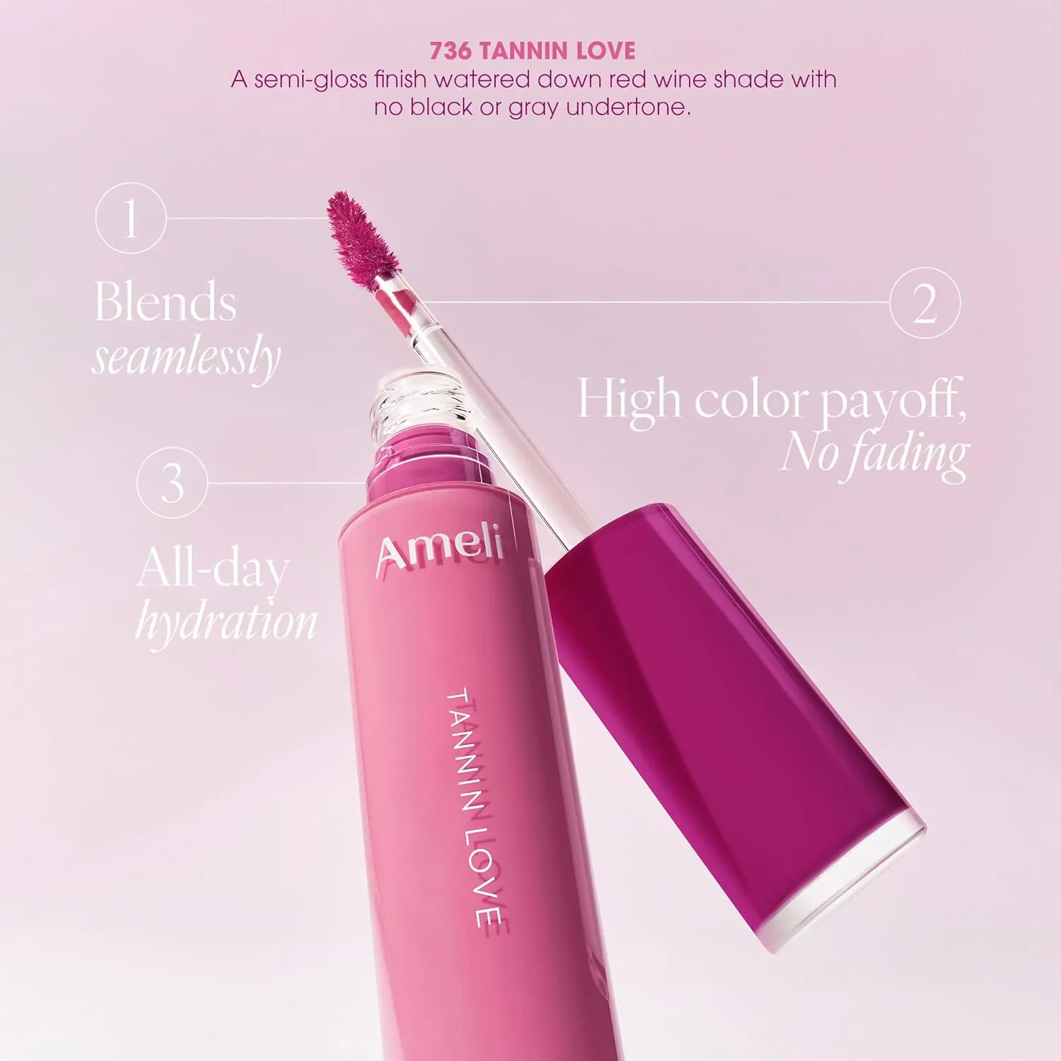 NARCISSISM LIP TINT 736 TANNIN LOVE, Soft Shine Tinted Lip Stain, Conditions Lips   Gives a Natural, Dewy Flush (4.5g, 0.01 oz.)
