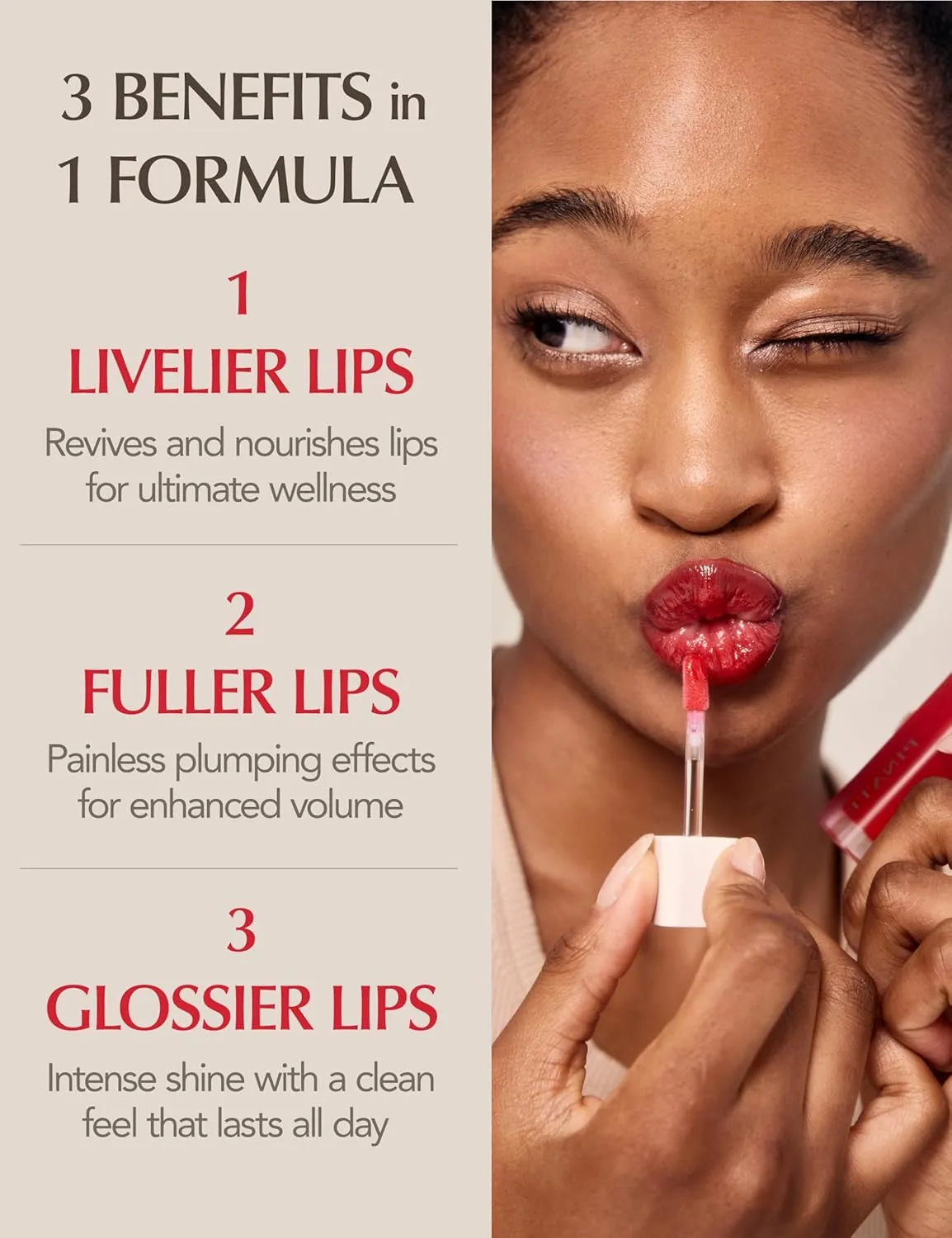 Natural Bloom Korean Lip Plumper Red Camelia | Moisturizing Lip Booster Plumping Oil Tint Serum Enriched w/Camellia & Safflower Serum| Non-Irritating Color Changing Lip Oil
