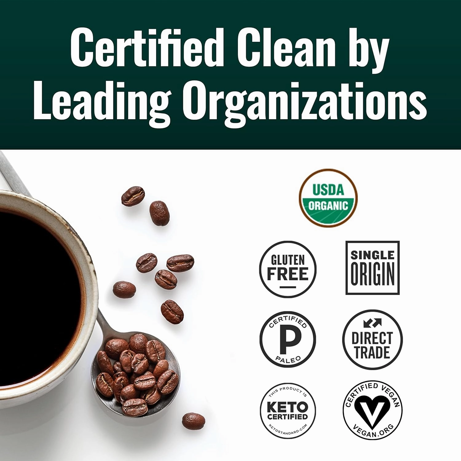 Natural Force - Bulk Organic Clean Coffee Classic, Mold & Mycotoxin Free, Lab Tested for Toxins & Purity, Low Acidity, Incredible Taste & Aroma, Whole Bean Medium Roast, 5 lbs