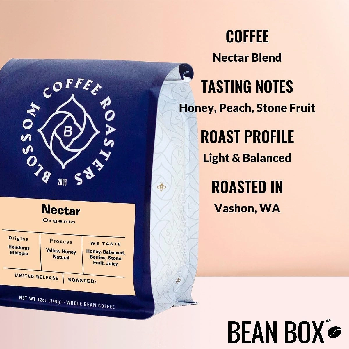 Nectar Blend - Roasted by Blossom Coffee Roasters - Freshly Ground Coffee - 12 Ounce Bag