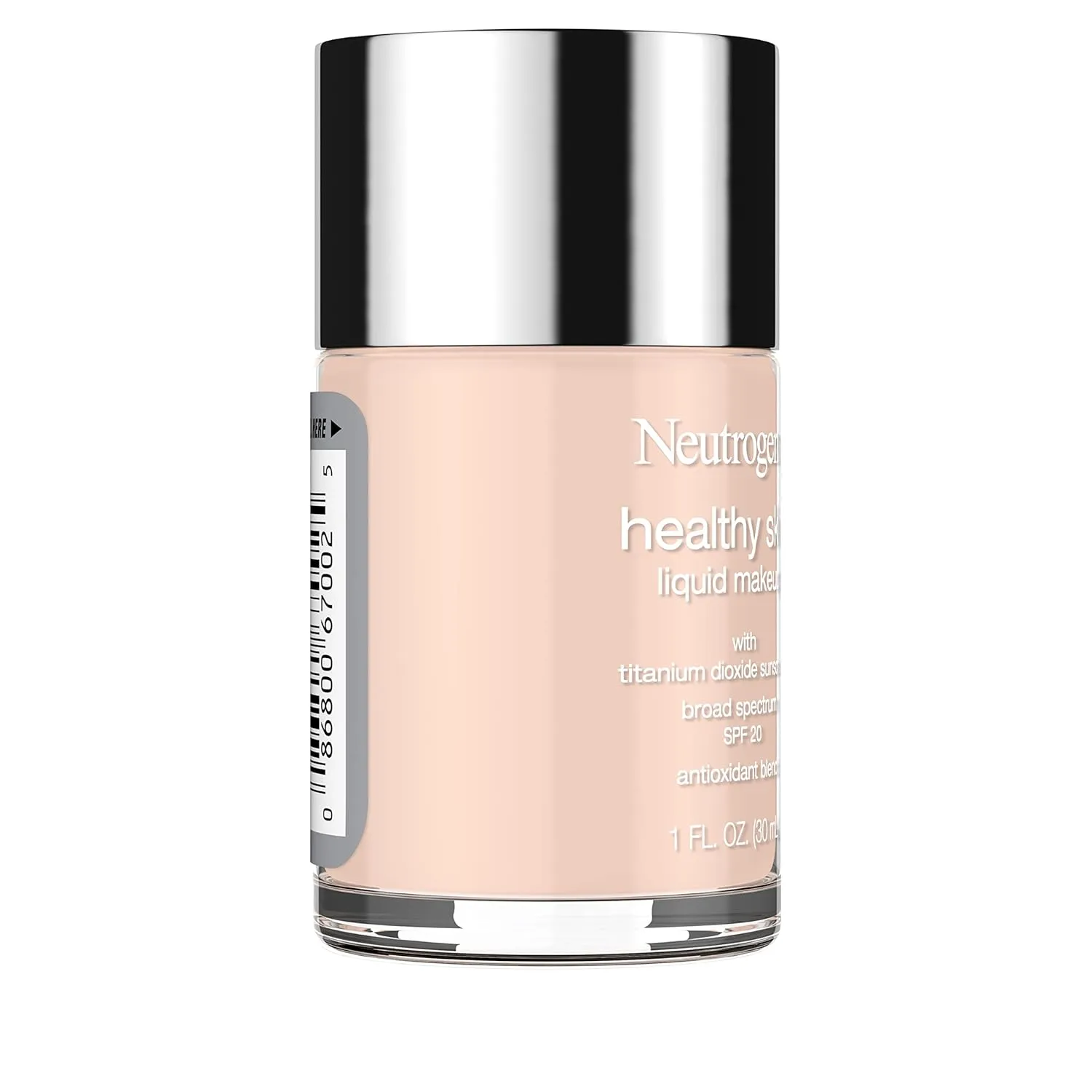 Neutrogena Healthy Skin Liquid Makeup Foundation with Broad Spectrum SPF 20 Sunscreen, Medium Coverage Foundation with Nourishing Pro-Vitamin B5, Natural Ivory 20, 1 fl. oz