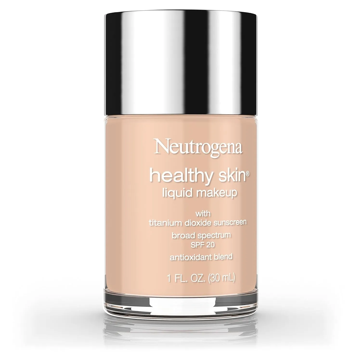 Neutrogena Healthy Skin Liquid Makeup Foundation with Broad Spectrum SPF 20 Sunscreen, Medium Coverage Foundation with Nourishing Pro-Vitamin B5, Soft Beige 50, 1 fl. oz