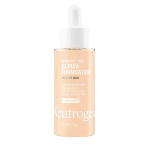 Neutrogena Healthy Skin Sensitive Skin Serum Foundation with Pro-Vitamin B5, Color Correcting & Pore Minimizing Liquid Foundation & Face Serum, Buildable Coverage, Light 01, 1 oz