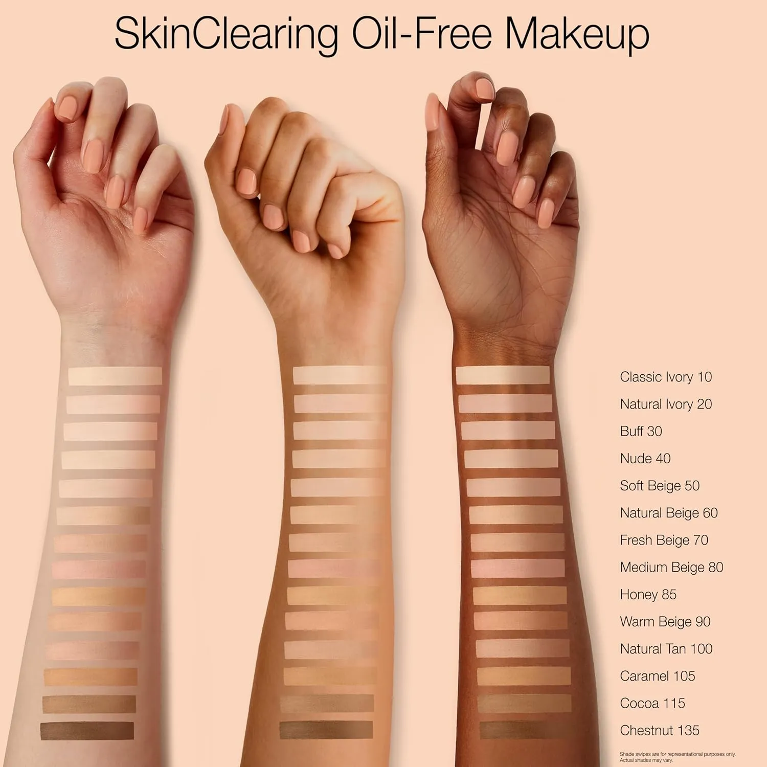 Neutrogena SkinClearing Oil-Free Acne and Blemish Fighting Liquid Foundation with.5% Salicylic Acid Acne Medicine, Shine Controlling Makeup for Acne Prone Skin, 10 Classic Ivory, 1 fl. oz