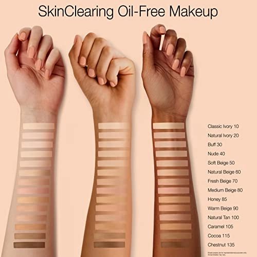 Neutrogena SkinClearing Oil-Free Acne and Blemish Fighting Liquid Foundation with.5% Salicylic Acid Acne Medicine, Shine Controlling Makeup for Acne Prone Skin, 20 Natural Ivory, 1 fl. oz