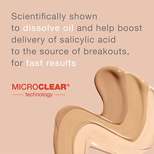 Neutrogena SkinClearing Oil-Free Acne and Blemish Fighting Liquid Foundation with.5% Salicylic Acid Acne Medicine, Shine Controlling Makeup for Acne Prone Skin, 20 Natural Ivory, 1 fl. oz