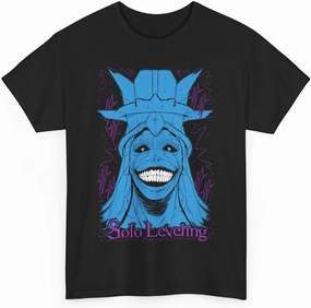 New Anime Solo Leveling Shirt Statue of God T-Shirt Short Sleeve Cotton Tee Harajuku Streetwear Fashion Clothes Unisex Tee