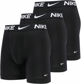 Nike Men`s Essential Micro Long Leg Boxer Briefs 3 Pack (Medium, Black(KE1026-001)/W)