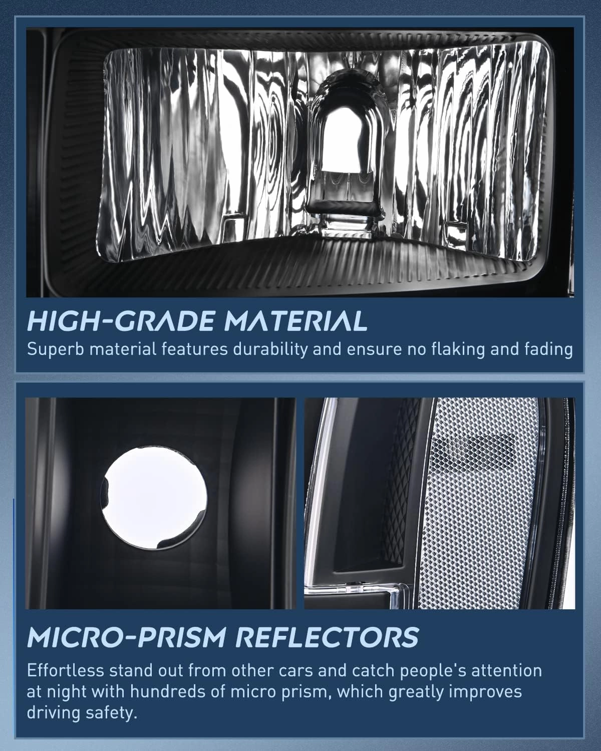 Nilight Headlight Assembly Compatible for 2007 2008-2013 GMC Sierra 1500 2008-2014 GMC Sierra 2500 HD 3500 HD, Black Housing Clear Corner Clear Lens, Headlights Assembly Replacement
