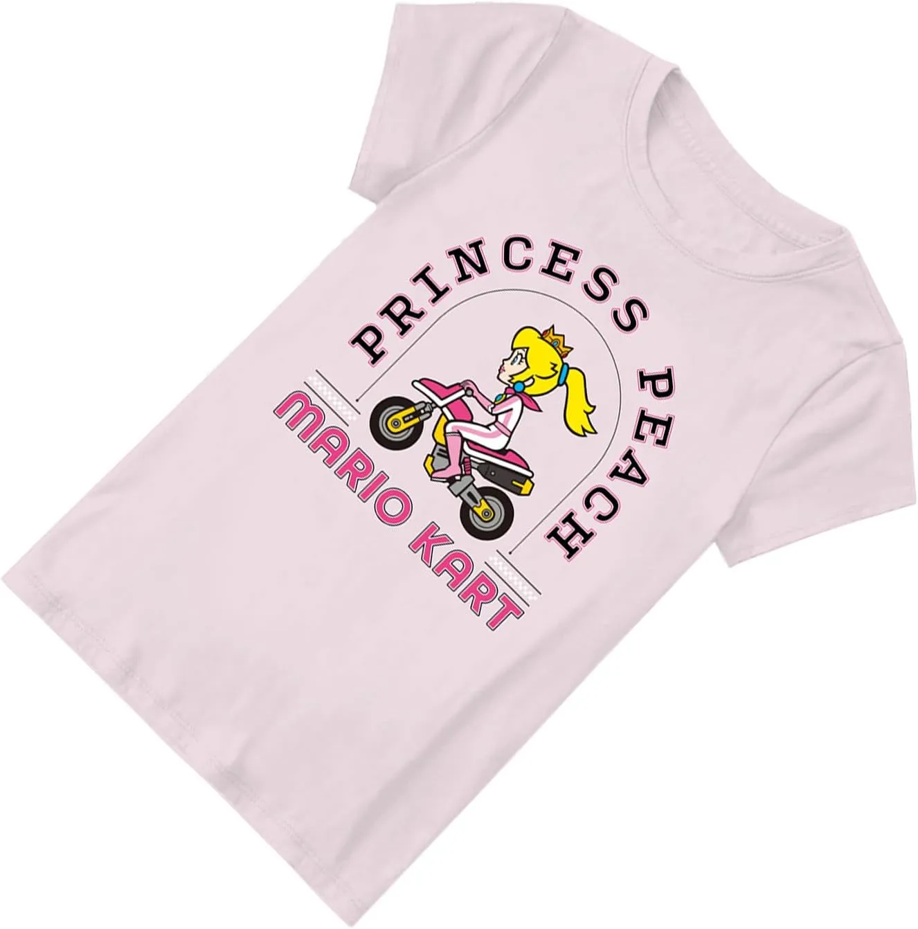 Nintendo Girls Princess Peach Shirt - Mario, Zelda, Kirby, Princess Peach and Donkey Kong Girls Short Sleeve Tee