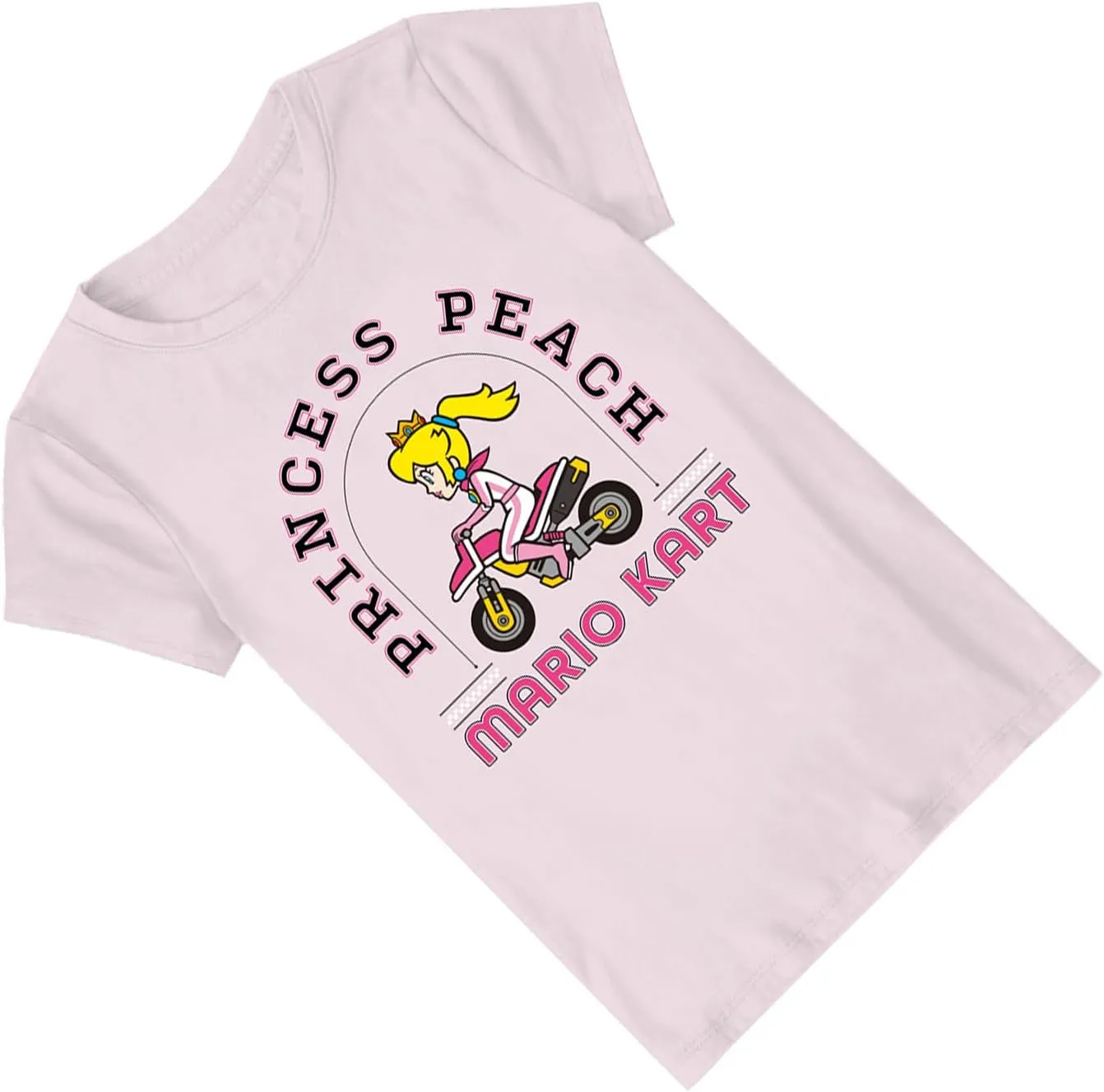 Nintendo Girls Princess Peach Shirt - Mario, Zelda, Kirby, Princess Peach and Donkey Kong Girls Short Sleeve Tee