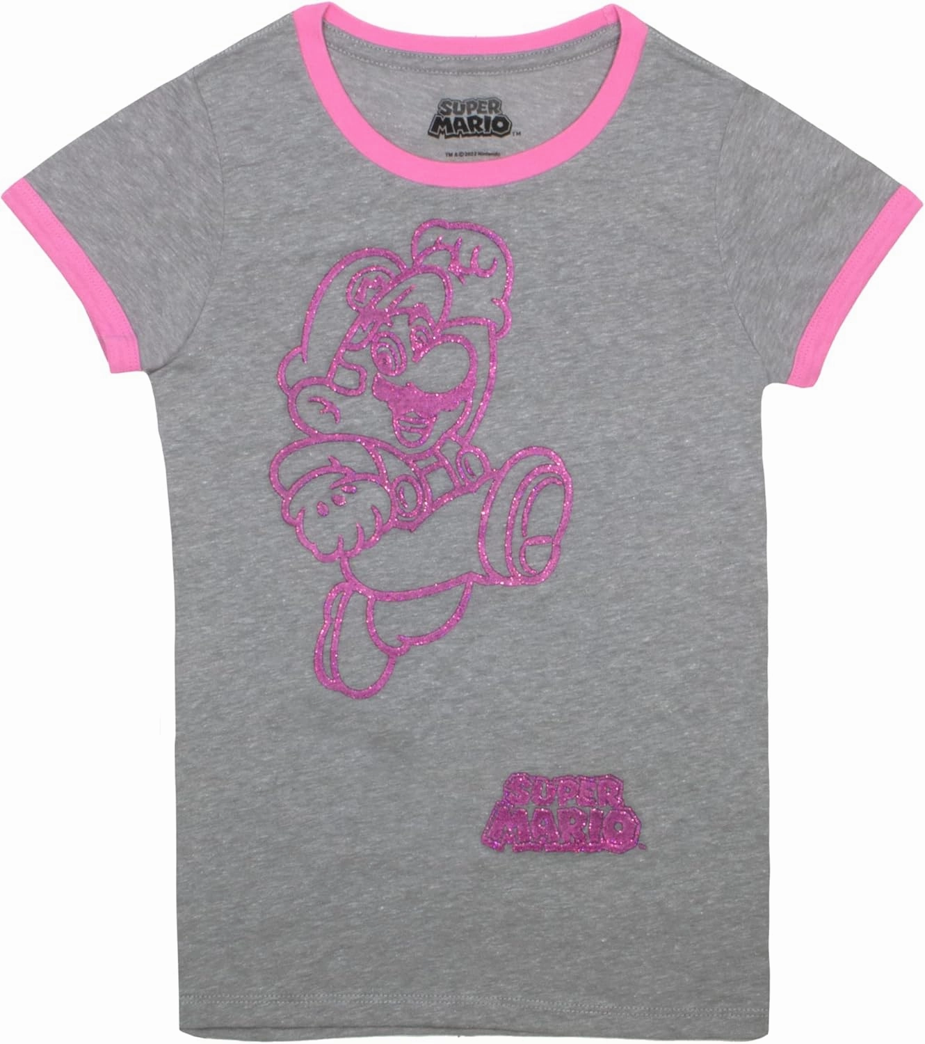 Nintendo Super Mario Princess Peach Girls 2-Piece Set, Casual Graphic Print Short Sleeve T-Shirt Outfit Bundle for Kids