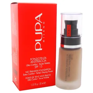 No Transfer Foundation SPF 15-03 Medium Beige - All Skin Types by Pupa Milano for Women - 1.01 oz Foundation