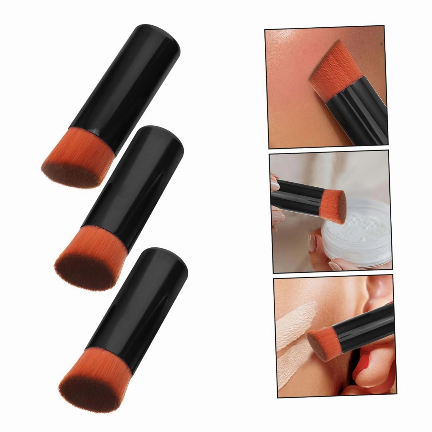 NOLITOY 15pcs Travel Makeup Brushes Portable Loose Powder Brushes for Women Blush Foundation Application Sleek Design Tube Go