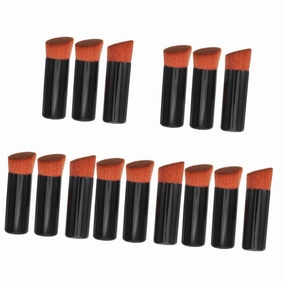NOLITOY 15pcs Travel Makeup Brushes Portable Loose Powder Brushes for Women Blush Foundation Application Sleek Design Tube Go