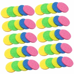NOLITOY 50pcs Gentle Facial Makeup Sponges Multi-color Exfoliating Cleansing Sponges for Skin Care Soft and Comfortable for Makeup Removal and Deep Cleansing Compact and Portable Design