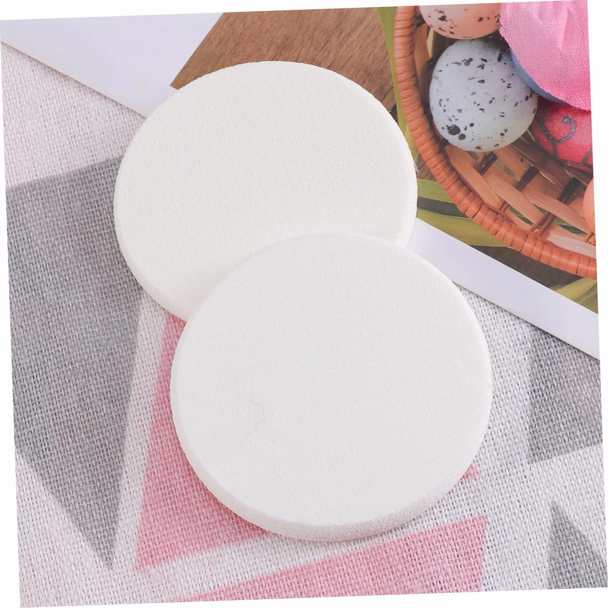 NOLITOY 72pcs Round Powder Puff for Makeup Blending Foundation Application Soft Cotton Cosmetic for Women Girls for Home Salon Travel