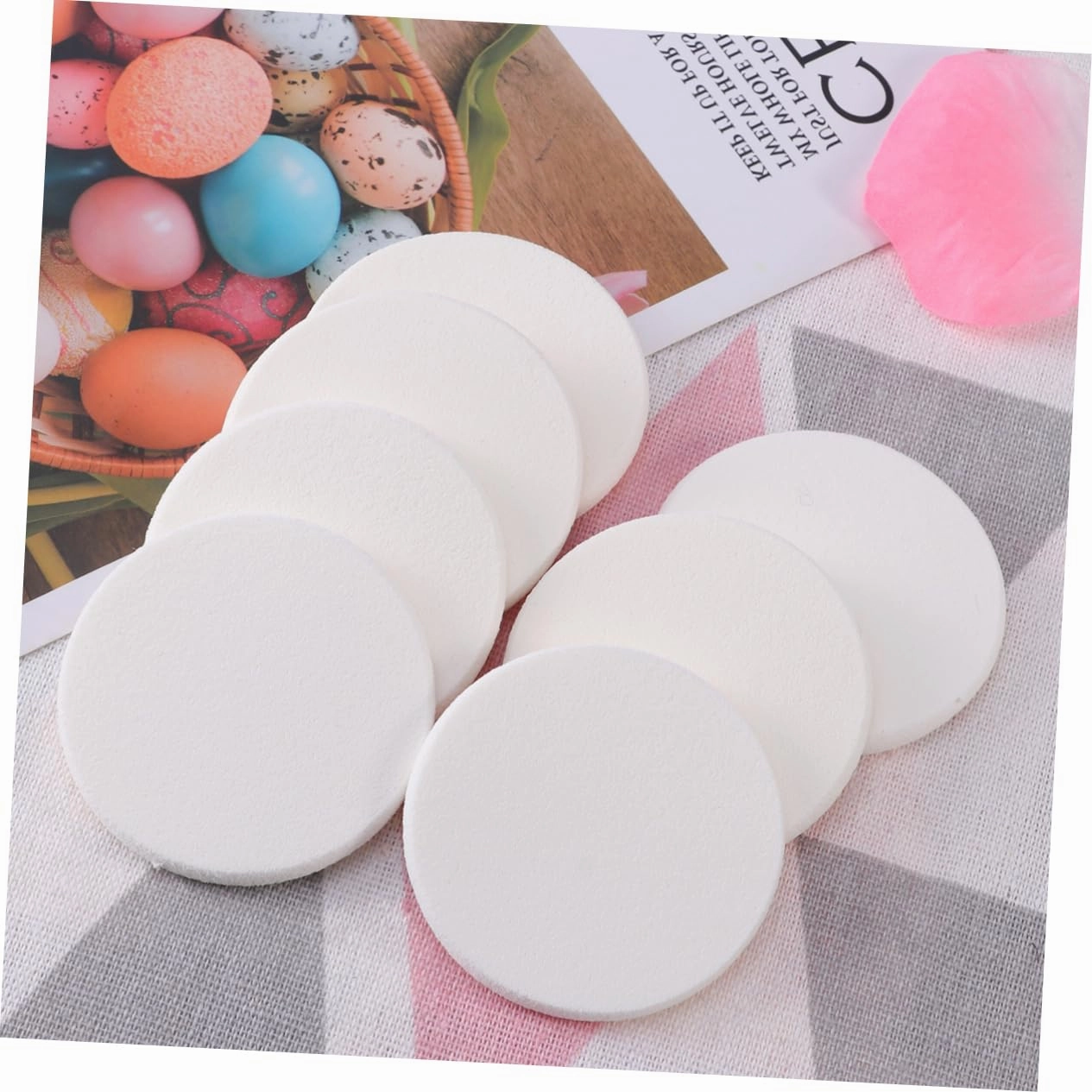 NOLITOY 72pcs Round Powder Puff for Makeup Blending Foundation Application Soft Cotton Cosmetic for Women Girls for Home Salon Travel