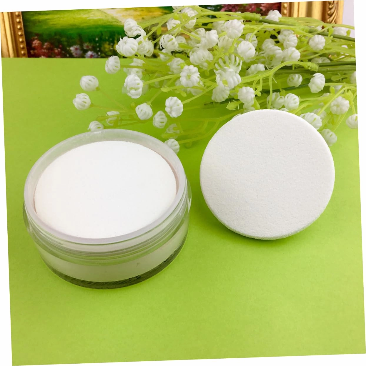 NOLITOY 72pcs Round Powder Puff for Makeup Blending Foundation Application Soft Cotton Cosmetic for Women Girls for Home Salon Travel