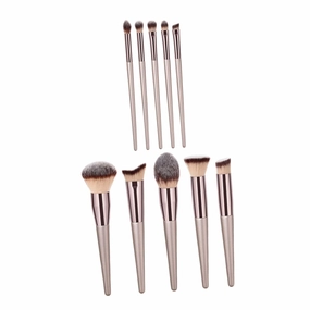 NOLITOY Makeup Brush Set 10 Pcs Labeled Set Foundation Brush for Blending Contouring