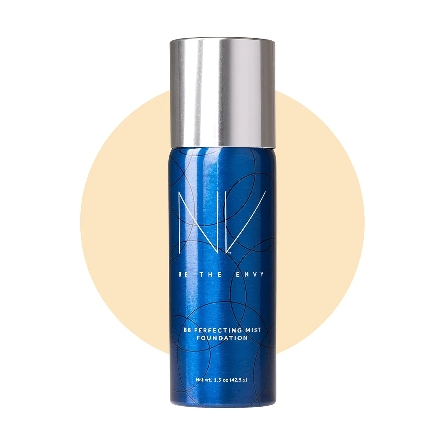 NV BB Perfecting Mist Foundation Buildable Coverage Professional Airbrush Makeup with Plant-based Stem Cell Polypeptides, Vitamins A, D, E and Aloe, 1.5 ounces, Warm Beige