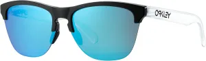 Oakley Frogskins Lite Sunglasses Matte Black/Matte Clear with Prizm Sapphire Lens 63mm