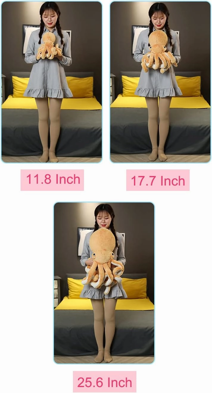 Octopus Stuffed Animals Octopus Plush Doll Toys Octopus Stuffed Toys Gift for Kids and Lovers for Birthday, Christmas, Valentine's Day(17.7-inch Pink)