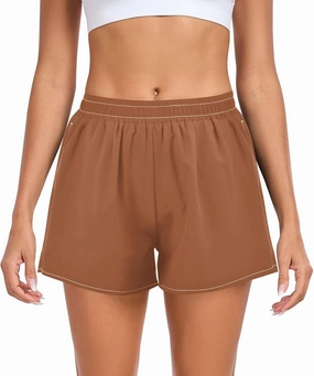 ODAWA Shell Pink Women's Hiking Shorts, Women's Quick-Dry Running Shorts Small