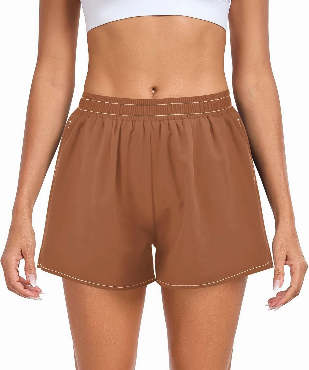 ODAWA Shell Pink Women's Hiking Shorts, Women's Quick-Dry Running Shorts Small