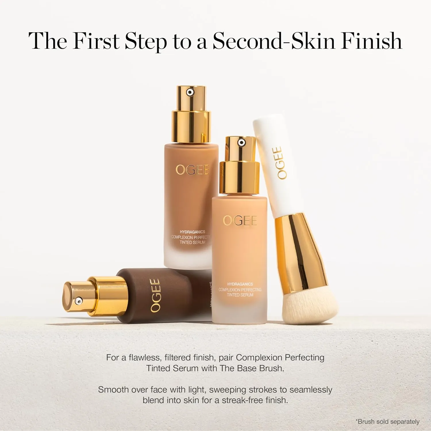 Ogee Complexion Perfecting Liquid Foundation - Lightweight Tinted Moisturizer For Face (Gingko 5.00N - Medium Tan, Neutral Undertones) - with Vitamin C & Jojoba Oil - Certified Organic & Made in USA