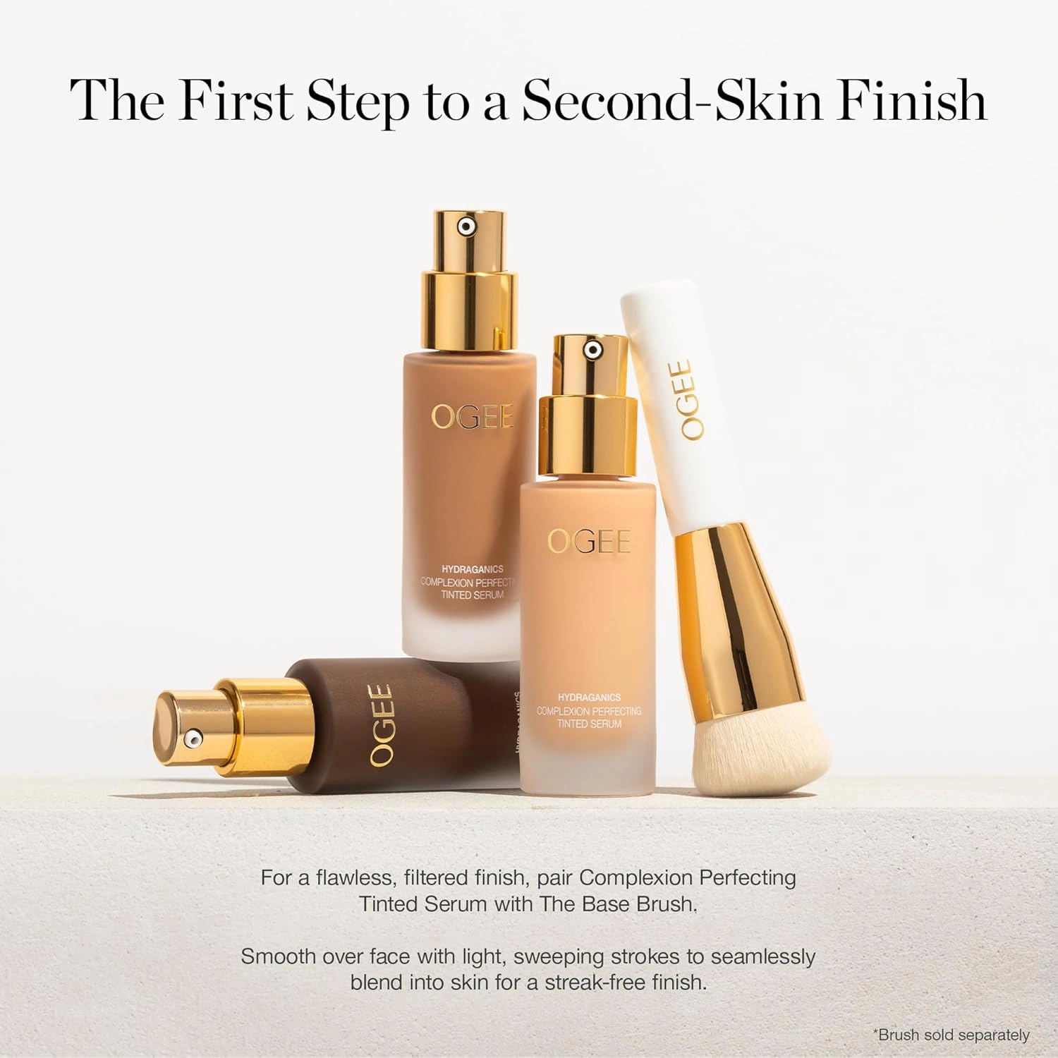 Ogee Complexion Perfecting Liquid Foundation - Lightweight Tinted Moisturizer For Face (Larch 2.25C - Light Medium, Beige Undertones) - with Vitamin C & Jojoba Oil - Certified Organic & Made in USA
