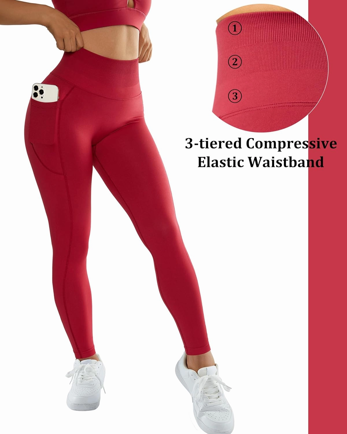 OMKAGI Women Scrunch Butt Lifting Leggings with Pockets Compression High Waisted Gym Workout Leggings