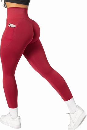 OMKAGI Women Scrunch Butt Lifting Leggings with Pockets Compression High Waisted Gym Workout Leggings