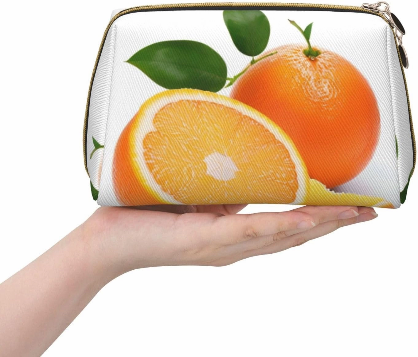 Orange Toiletry Pouch, Travel-Friendly Makeup Organizer For Makeup Brushes, Lipsticks