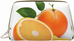 Orange Toiletry Pouch, Travel-Friendly Makeup Organizer For Makeup Brushes, Lipsticks