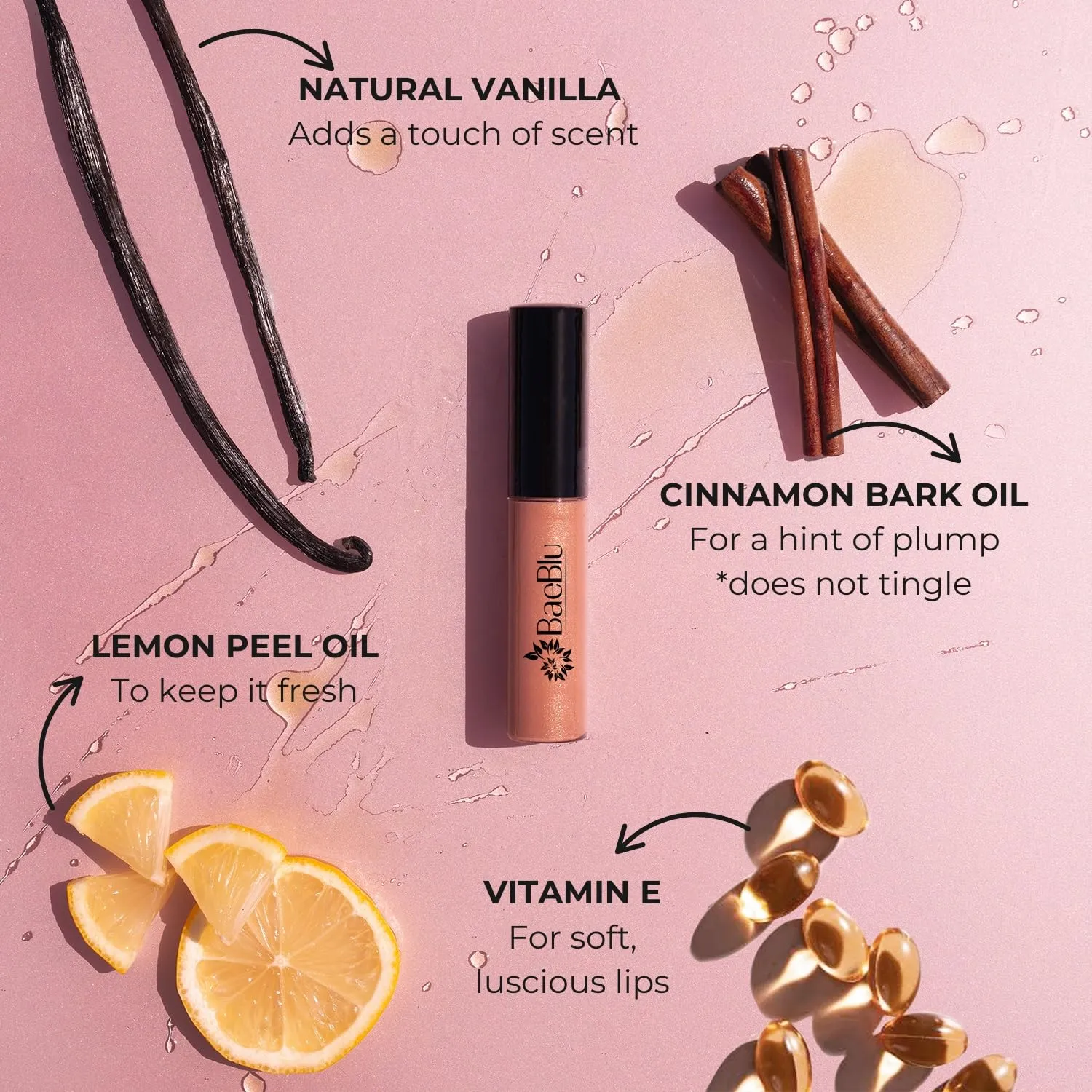 Organic Vegan Lip Gloss, 100% Natural Non-Toxic Moisturizing Ingredients, Pink Lilac