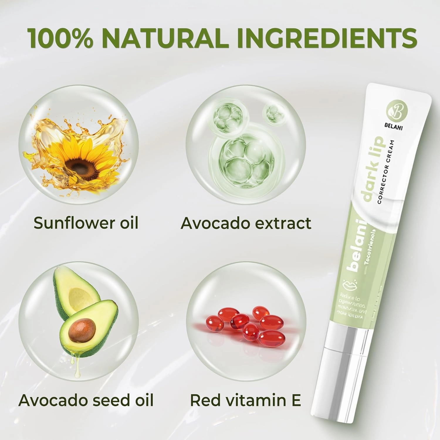 Organic Dark Lip Cream, Lips Balm For Dark Lip For Women & Men, Lip Wrinkle Repair, Lip Moisturizer For Very Dry Lips & Cracked With Super Red Vitamin E, Sunflower Oil, Shea Butter 0.52 Fl Oz