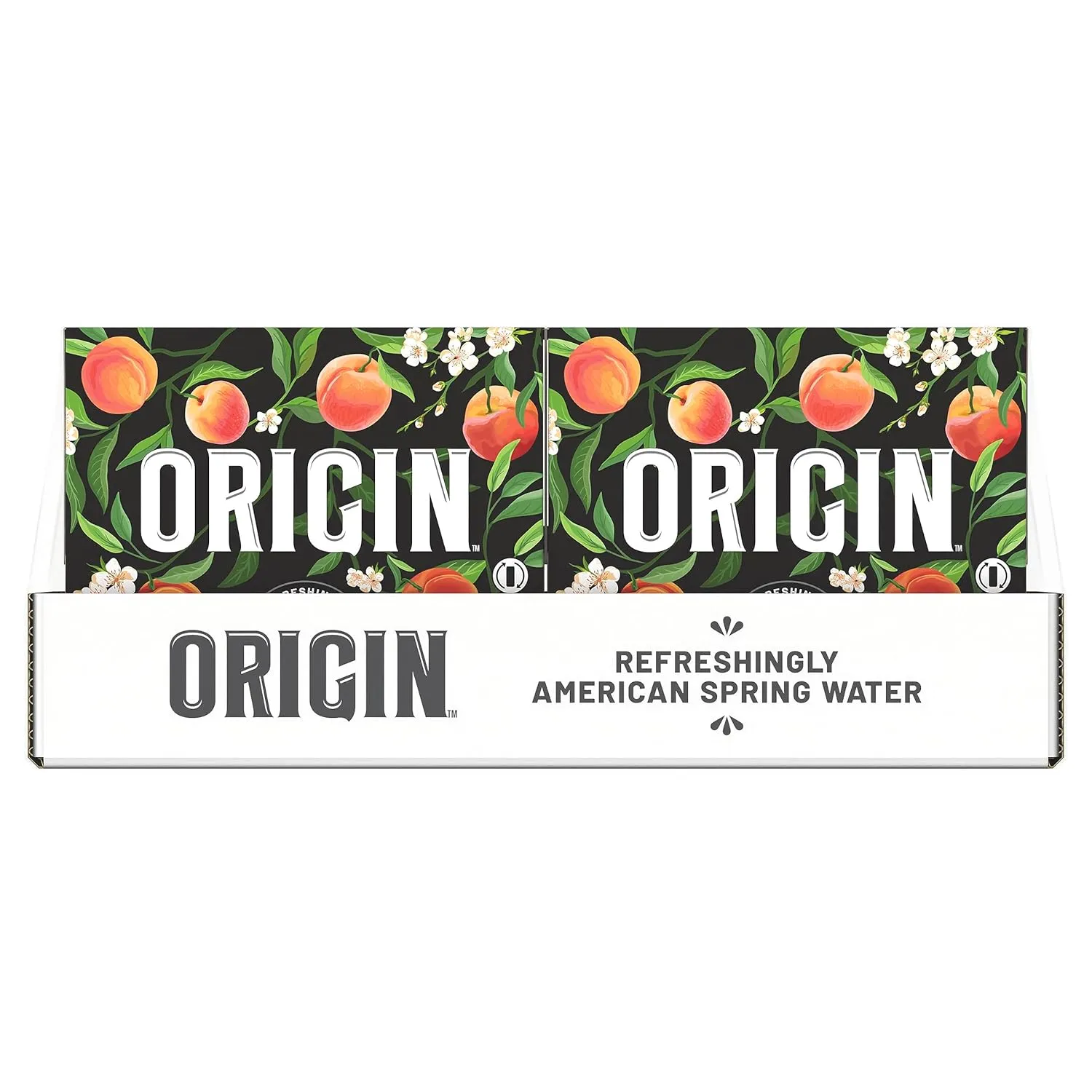 ORIGIN Organic & Non-GMO Peach Flavor Sparkling Water, 12 Fl Oz, Recyclable Aluminum Cans (24 Count)