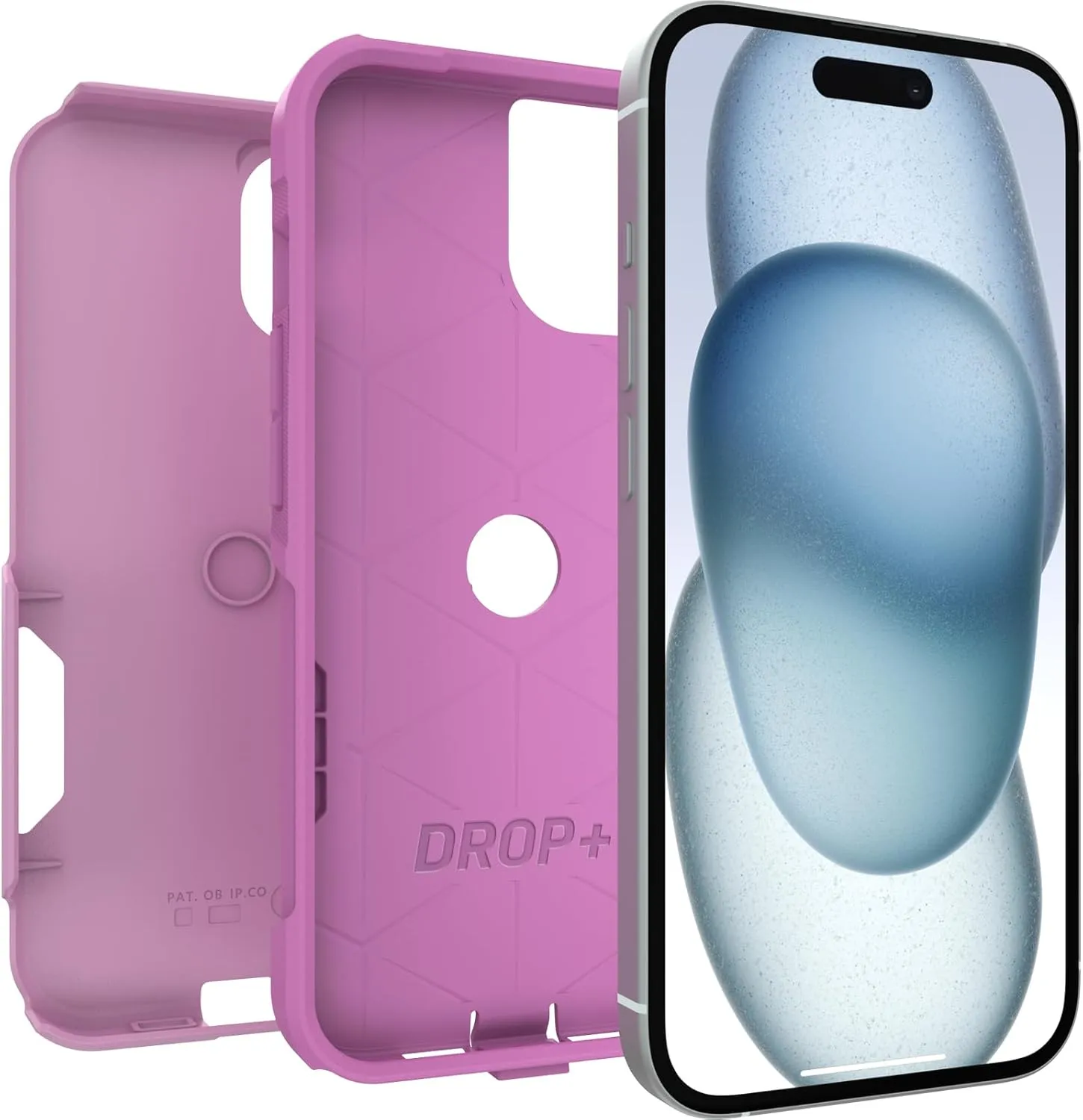 OtterBox iPhone 16e, 15, 14, & 13 Commuter Series Case - Run Wildflower (Pink), Slim & Tough, Pocket-Friendly, with Port Protection
