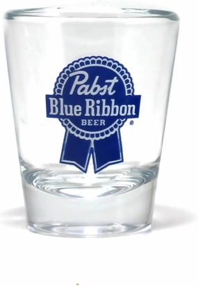 Pabst Blue Ribbon Logo Clear Shot Glass