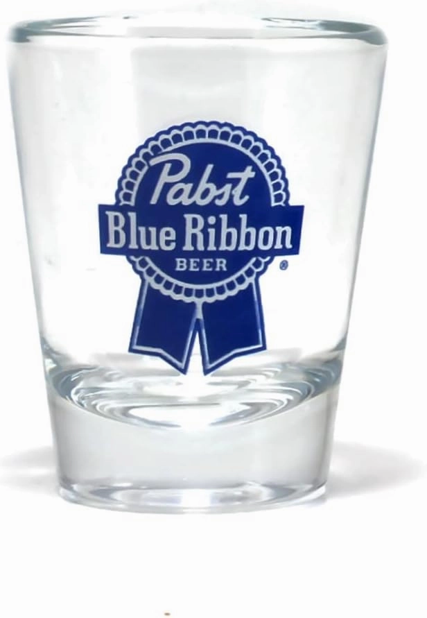 Pabst Blue Ribbon Logo Clear Shot Glass