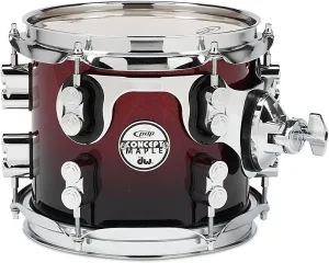 Pacific Drums PDCM0708STRB 7 x 8 Inches Tom with Chrome Hardware - Red to Black Fade