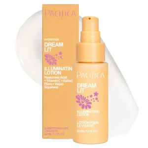 Pacifica Dreamlit Illuminating Facial Lotion – Vitamin C & Niacinamide Brightening Moisturizer for Radiant Glow - Natural Dewy Finish Hydrates & Minimizes Pores - Lightweight Daily Face Cream, Vegan