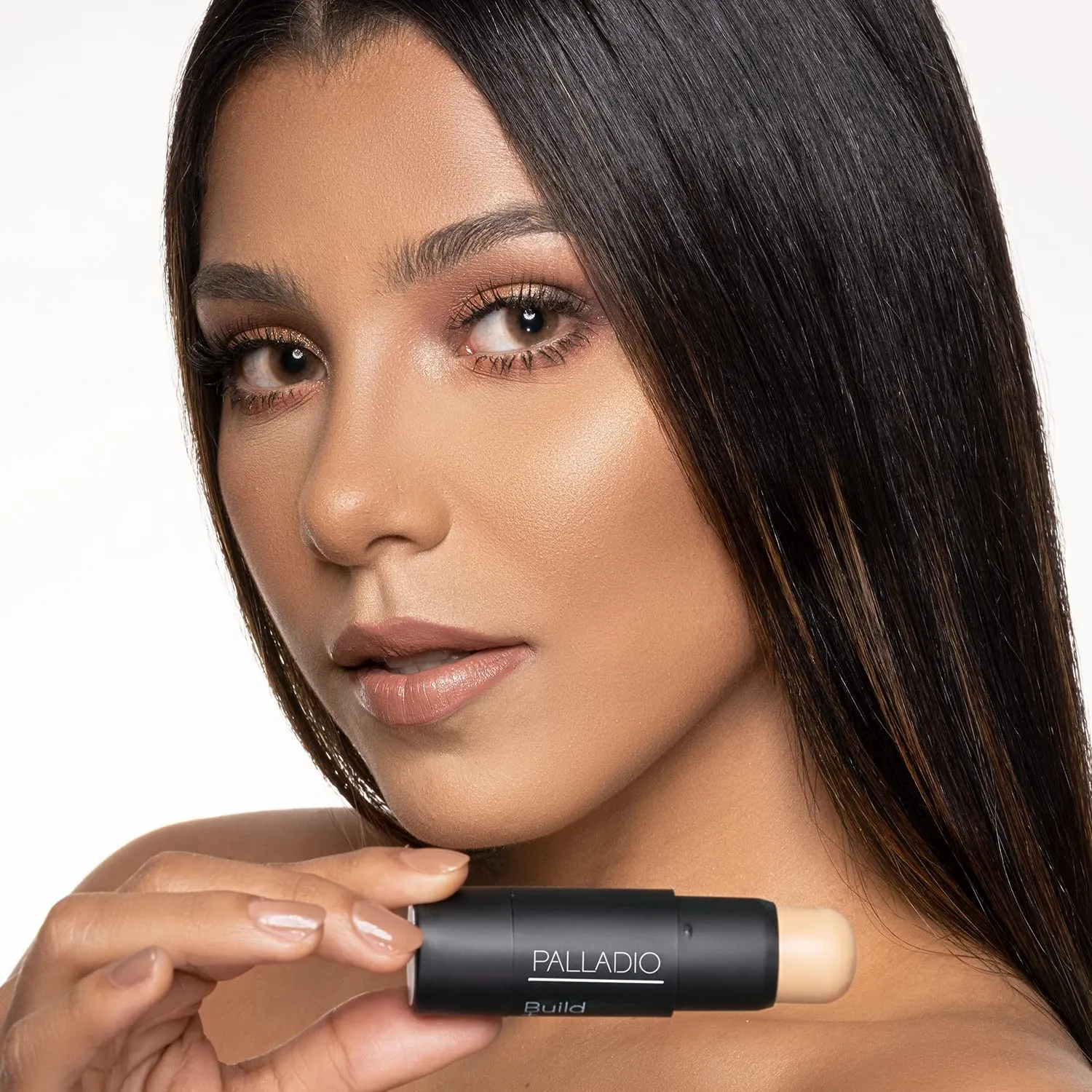 Palladio BUILD   BLEND Foundation Stick, Contour Stick for Face, Professional Makeup for Perfect Look, 0.25 Ounce (Cinnamon)