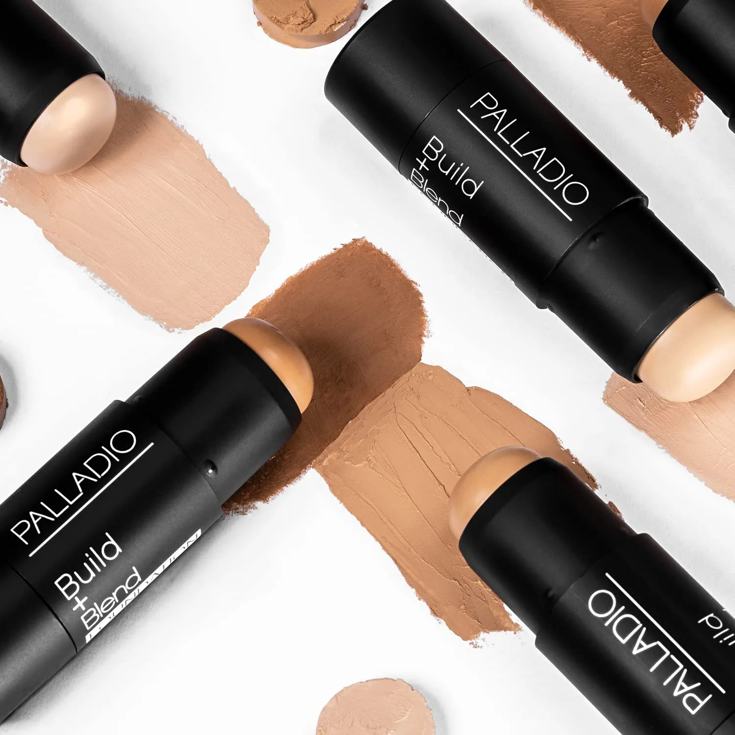 Palladio BUILD   BLEND Foundation Stick, Contour Stick for Face, Professional Makeup for Perfect Look, 0.25 Ounce (Cinnamon)