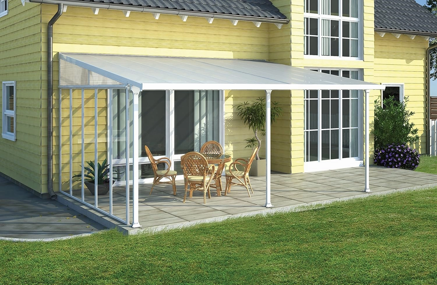 Palram - Canopia Feria 13' Patio Cover Sidewall Kit - White