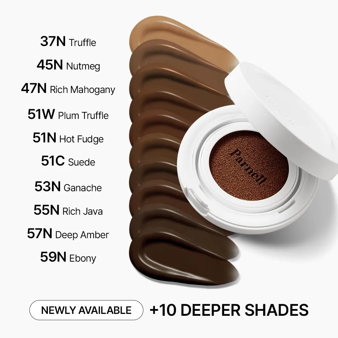 Parnell Cicamanu Serum Cushion - Moisturizing Foundation for Soothing, Coverage, Glass Skin and Lightweight for Sensitive and Dry Skin Pearl Skin (0.52 Fl Oz) (30W)