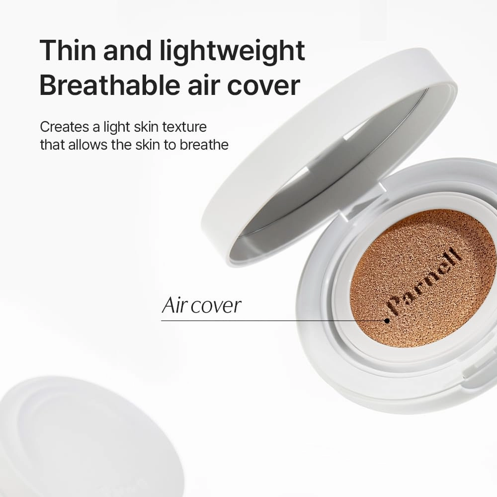 Parnell Cicamanu Serum Cushion - Moisturizing Foundation for Soothing, Coverage, Glass Skin and Lightweight for Sensitive and Dry Skin Pearl Skin (0.52 Fl Oz) (23W)